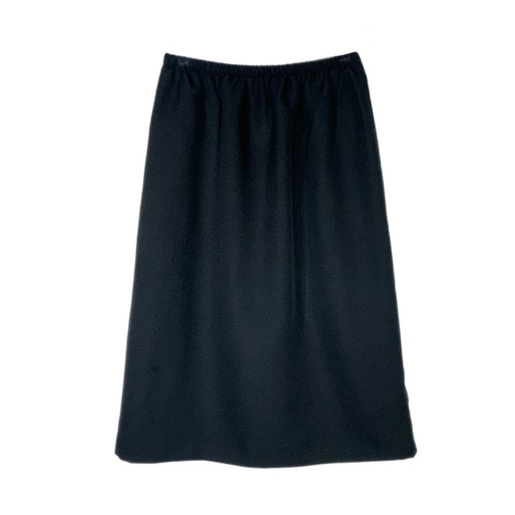 Women’s Black Elastic Waist Calf Length Career Skirt - Picture 1 of 5